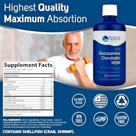 Trace Minerals Liquid Glucosamine/Chondroitin/MSM, 32-Ounce