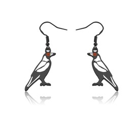 OKEYCH Magpie Lover Gift Magpie Design Earrings Magpie Fan Jewelry Magpie Owner Breeder Gift (Magpie Design E 3.0)