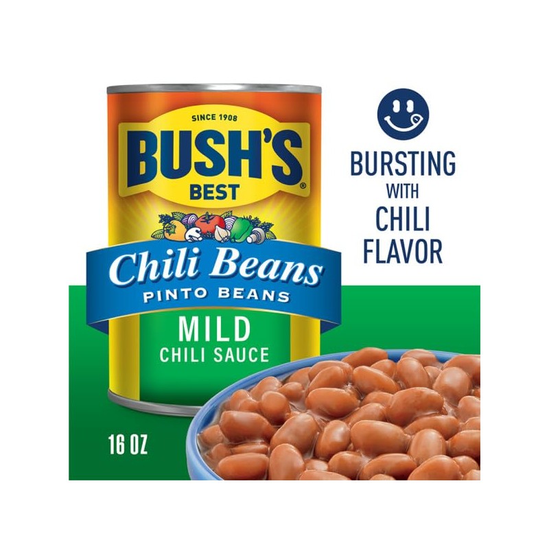 Bush's Best Mild Chili Beans - Pinto, 16 OZ (Pack