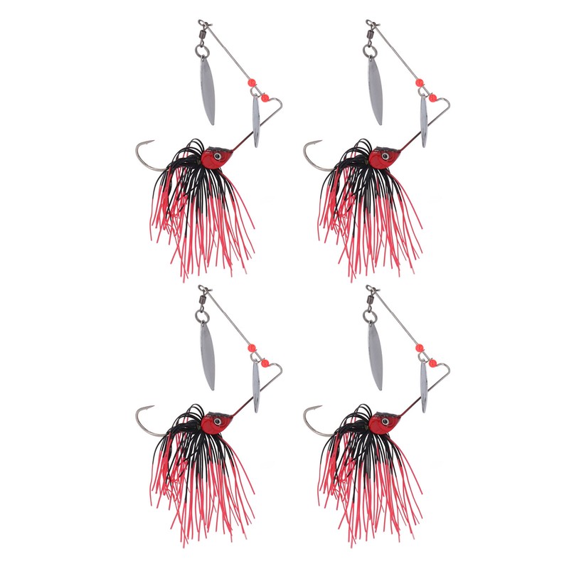 4pcs Fishing Rotating Sequin Aluminum Alloy Composite Beard Lures for