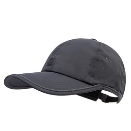 CLAPE Quick-Drying Breathable Sports Baseball Cap Men's Lightweight Mesh Baseball Cap Women's Summer Running Cap Outdoor UV Protection Cap Unstructured Hats, DCP2402-Dark Gray