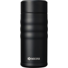Kyocera MB-12SBK-AZ CERAMUG Water Bottle, Ceramic Coffee Bottle, 11.8 fl oz (350 ml), One-touch Type, Inner Ceramic Treatment, Vacuum Insulated Construction, Hot and Cold Insulated, Black