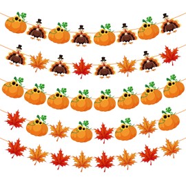 OHOME Thanksgiving Decorations - 40 Pack Thanksgiving Garland | Thanksgiving Decorations Indoor Outdoor,Friendsgiving Backdrop - Thanksgiving Banner | Thanksgiving Wreaths for Front Door Centerpiece