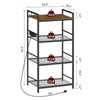 MAHANCRIS Bakers Rack with Power Outlet, Microwave Stand with Hooks,