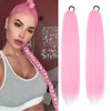 2 paquetes de extensiones de coleta trenzada larga con gomas