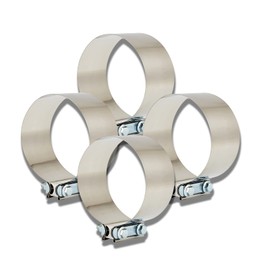 Butt Joint Band Clamps,Exhaust Muffler Clamp Exhaust Pipe Clamps Sleeve Stainless Steel (2, 5'')