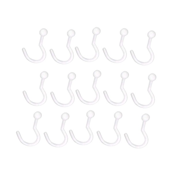 LEEQ 15 Pieces Clear Nose Ring Flexible Acrylic Nose Stud