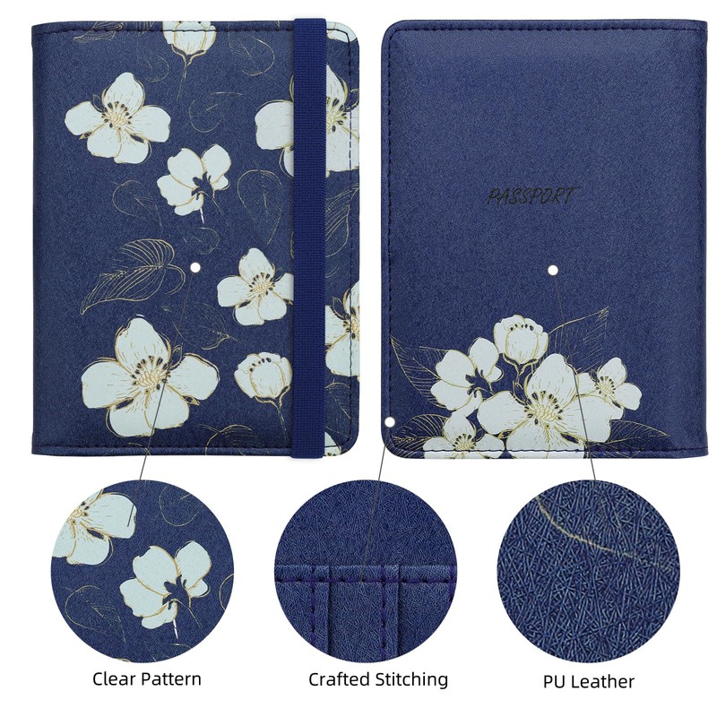 WALNEW Passport Holder Cover Wallet, RFID Blocking Leather Travel Document