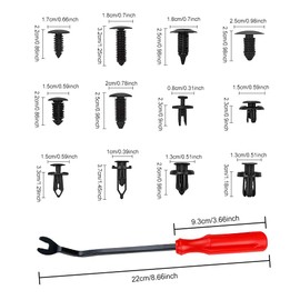 PACLVIO 240pcs Car Plastic Push Pin Rivet Fasteners, Car Retainer Clips Plastic Fasteners Kit with Remover Tool, Most Popular Sizes Auto Push Pin Rivets Universal for GM Ford Toyota Honda Chrysler