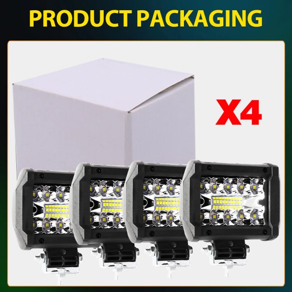 Unbranded 4PC 4"Inch 12V LED Work Light Bar Spot Flood