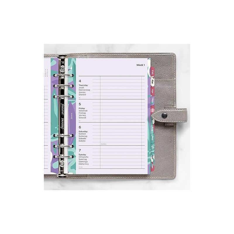 Filofax A5 Illustrated Floral Week on 2 Pages 2024 Diary