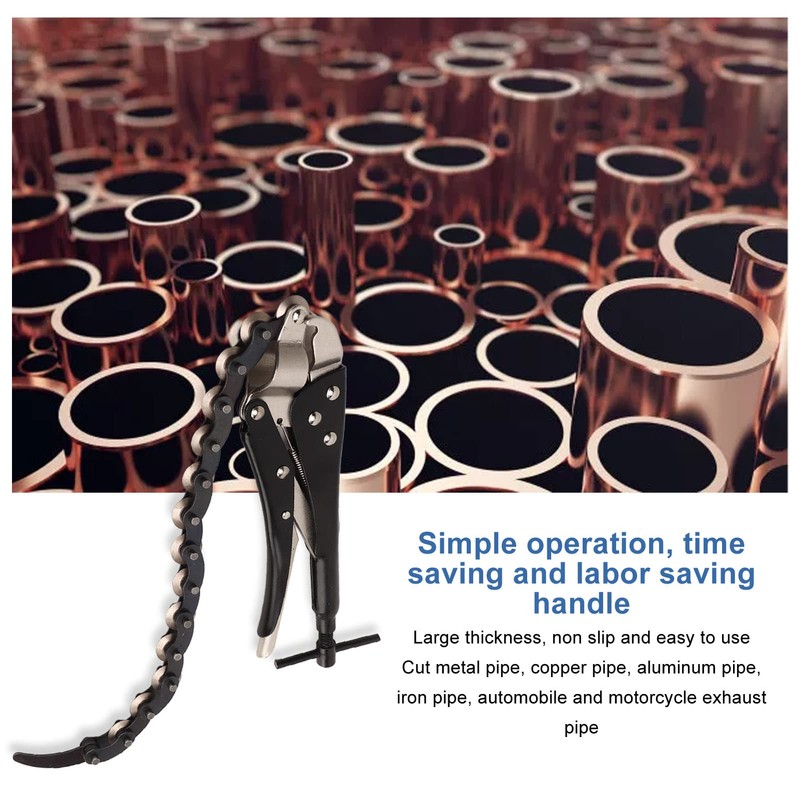 Locking Chain Pliers Clamp 15 Chains Vise Wrench Pipe Cutter