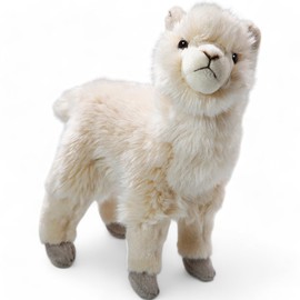 Carl Dick Alpaca Beige Standing Approx. 24 cm Long and Approx. 24 cm High Plush Toy, Stuffed Toy, Cuddly Toy 3611