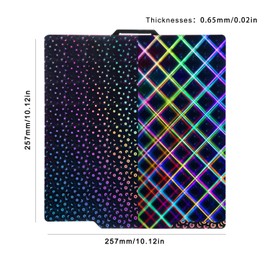 for Bambu Lab A1/X1C/X1/X1E/P1P/P1S 3D Printers, 3D Printers 257x257mm Spring Steel Plate (PEY Kaleidoscope + PEY Skynet)
