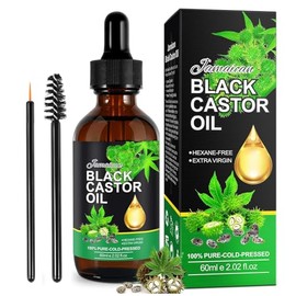 Aceite de ricino negro jamaicano, aceite de ricino orgánico 100% puro prensado en frío, aceite esencial antienvejecimiento para masajes, aceite para el crecimiento y regeneración del cabello,