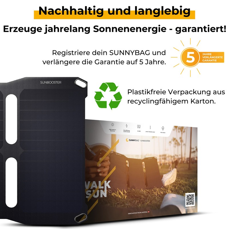 SunnyBAG SUNBOOSTER Foldable Solar Module with 21 Watt Power Environmentally