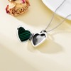 SOULMEET Heart Malachite Sunflower Locket Necklace That Holds 1 Picture