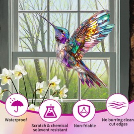 Varkage Hummingbird Suncatcher Window, Acrylic Hummingbird Pendant, Spirit Birds Suncatcher Crystal for Window Hanging Window Decoration