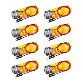 ALMOCN 8pcs TT DC Gearbox Motor Dual Shaft 3-6V Gear Motor 200RPM Ratio 1:48 Shaft Motor with 2.54mm Wire for Arduino Smart Car Robot