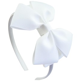Kistreao Bow Headband White Hair Bows Hair Bands Cute Ribbon Hair Accessories for Women Girls Wedding Party Decoration Supplies