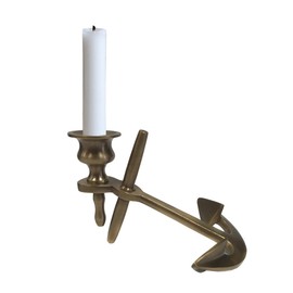 Schooner Bay Co. – Solid Brass Anchor Candlestick Holder for Nautical Home Décor- Adjustable Height- Beach House Cottage Coastal Accent- Vintage Style