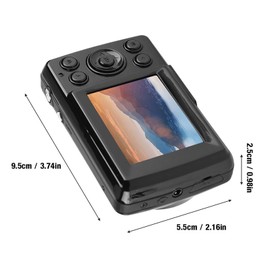 Generic Digital Camera, 16MP 720P 30FPS Portable Small Vlog Camera, 2.4"" Mini LCD Screen Digital Video Camera Camcorder Support Memory Card for Kids, Adult, Teens, Beginners(Black)