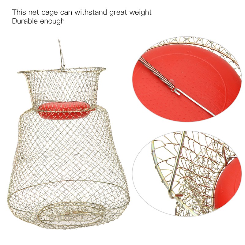 Stainless Steel Foldable Round Portable Fish Shrimp Basket Fishing Net