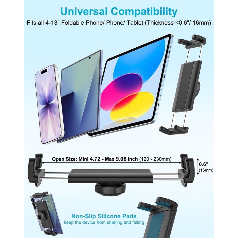 Dosvsi Z Fold Exercise Bike Holder, Metal Gooseneck - Spin