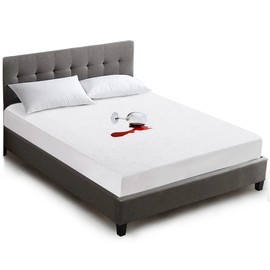 SGI bedding Waterproof 72X80 RV King Mattress Protector – 15" Deep Pocket, Soft Noiseless & Breathable Fitted Style Bed Cover, Skin- Friendly Protection Against Moisture, Spills & Stains – White