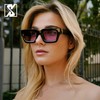 SHEEN KELLY Chunky Square Retro Sunglasses for Men Women Trendy