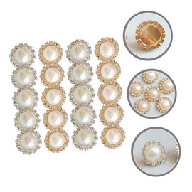 Gatuida 20pcs Pearl Rhinestone Hair Accessories for Women DIY Craft Decoration Pearls for Hair Clips Earring Embellishments Suitable for DIY Projects and Special Occasions