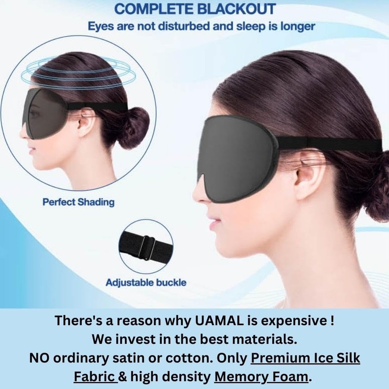 100% Blackout Sleep Masks for Women & Men, Eye Mask