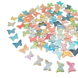 500g Butterfly Rainbow Ceramic Mosaic Tiles,Mixed Iridescent Mosaic Pieces for DIY Craft,Plates, Flowerpots,Coaster,Vases Cups,Mosaic Handmade Home and Outdoor Decor (Rainbow Mix Color)