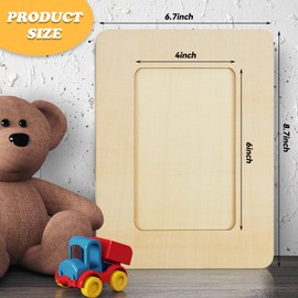 Yalikop Wooden Picture Frames Unfinished for Craft 6.7X 8.7 Inch Natural Wood Frame DIY Picture Frame Graduation Photo Frames Blank Wooden Frame Table Top Display Wall Mount Kids Adults(24 Pieces)