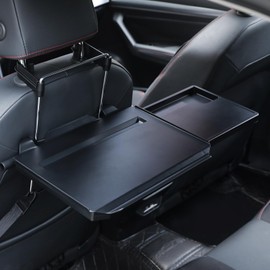 RIyZlte 2 in 1 Car Steering Wheel Tray/Back Seat Headrest Tray for Eating Food Drink and Writing Laptop Work, Black Car Desk ﻿