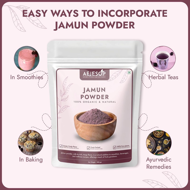 AEJESOP AEJESOP Jamun Powder, Indian Blackberry, 7 oz (200g)