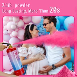 QIYVLOS Giant Gender Reveal Fire Extinguisher 2 Packs, Gender Reveal Ideas, Baby Girl Reveal Party Ideas for Gender Reveal Decorations with 2.3ib Powder (Pink)