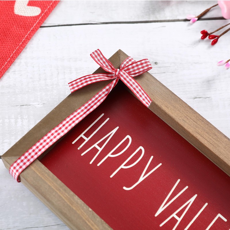 Valentines Day Decorations-Happy Valentines Day Tabletop Sign -Wooden Farmhouse Sign