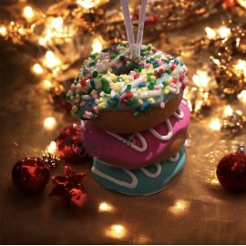 Unbranded Christmas Hanging Ornaments Donut With Sprinkles  Cute Pastel Mrs Claus Bakery