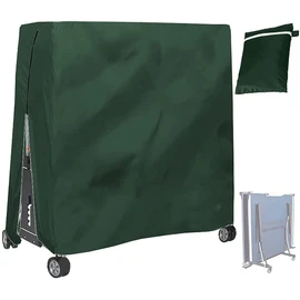 BOSKING Patio Table Tennis Table Cover 210D Waterproof Indoor Outdoor Foldable Ping Pong Table Protector Dust Covers for Table Tennis Tables (Green)