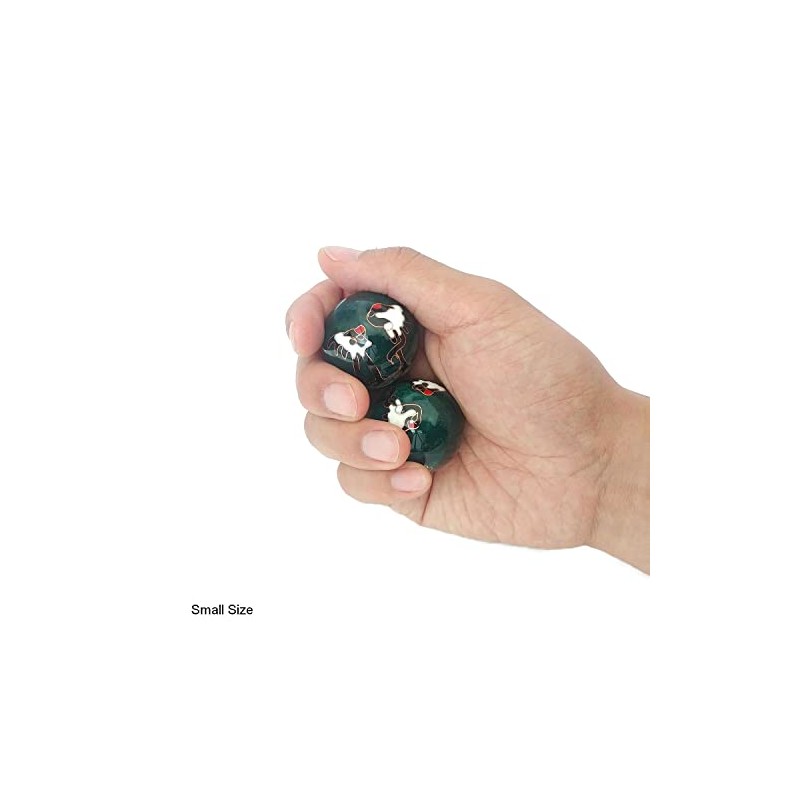 Top Chi Chiming Crane Baoding Balls with Bamboo Stand. (Small
