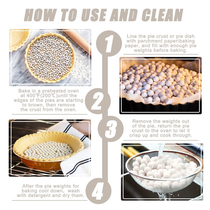 EIMMBD Ceramic Pie Weights Baking Beans 2.2 LB,10mm pie weights