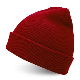 ZOORON Beanie for Women Men Ski Watch Cap Cuffed Plain Skull Knit Hat Soft Fisherman Winter Hat WineRed