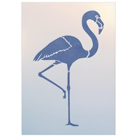 Flamingo 1 Stencil - 6.3" x 10.2" Tropical Florida Forest Mountain Woodland Wildlife African Wild Animal DIY Template Reusable Laser Cut Mylar for Painting Home Decor DIY Crafts - The Artful Stencil