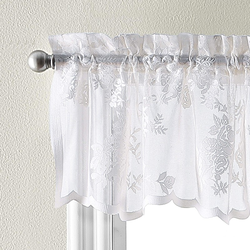 Curtainworks Sibella Lace Kitchen Curtain Window, Rod Pocket, 14 in