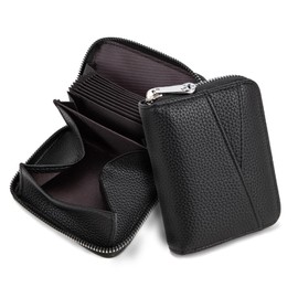 MOSOSA Women's Wallet with Credit Card Holder Blocker Protective Case Card 13 Compartments Card Holder Organ Style Purse Ladies with Zip Coin Compartment, Black, black, Casual