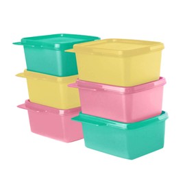 Tupperware Square Refrigerator Container Keep Tab 500ml 6pc