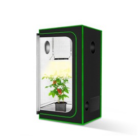 MELONFARM Small Grow Tent for Aerogarden，18”x18”x36” ，Hydroponics Growing System ，Highly Reflective 600D Diamond Mylar Canvas with Ventilation window and Floor Tray for Hydroponic Indoor Plant Growing