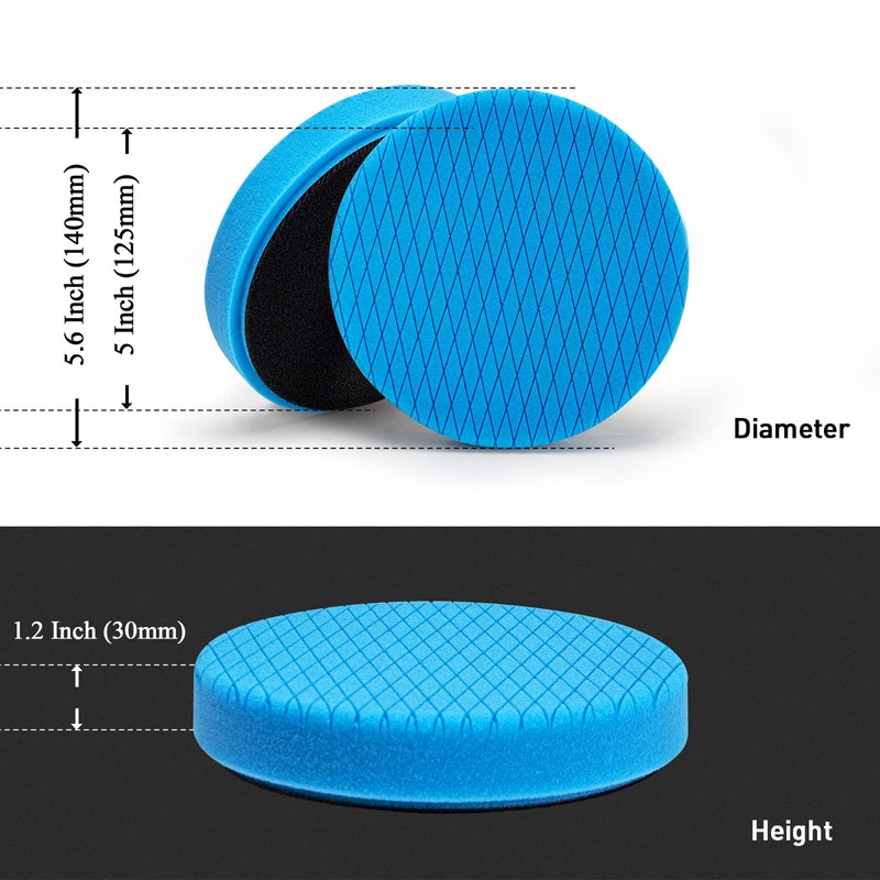 Autolock 5" Buffing Polishing Pads, 6Pcs 5.6inch 140mm Face for