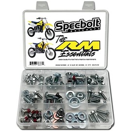 Specbolt RM 85 100 125 250 Essentials Bolt Kit Fits: All Suzuki RM 2 Strokes, Including RM 65 RM85 RM125 RM250 RM500 Kick Start Seat Subframe Fenders Brake Rotors Sprocket Fork Guards and much more